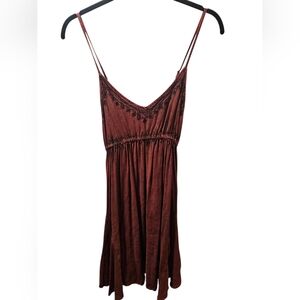 Devi Rust Spaghetti Strap Dress